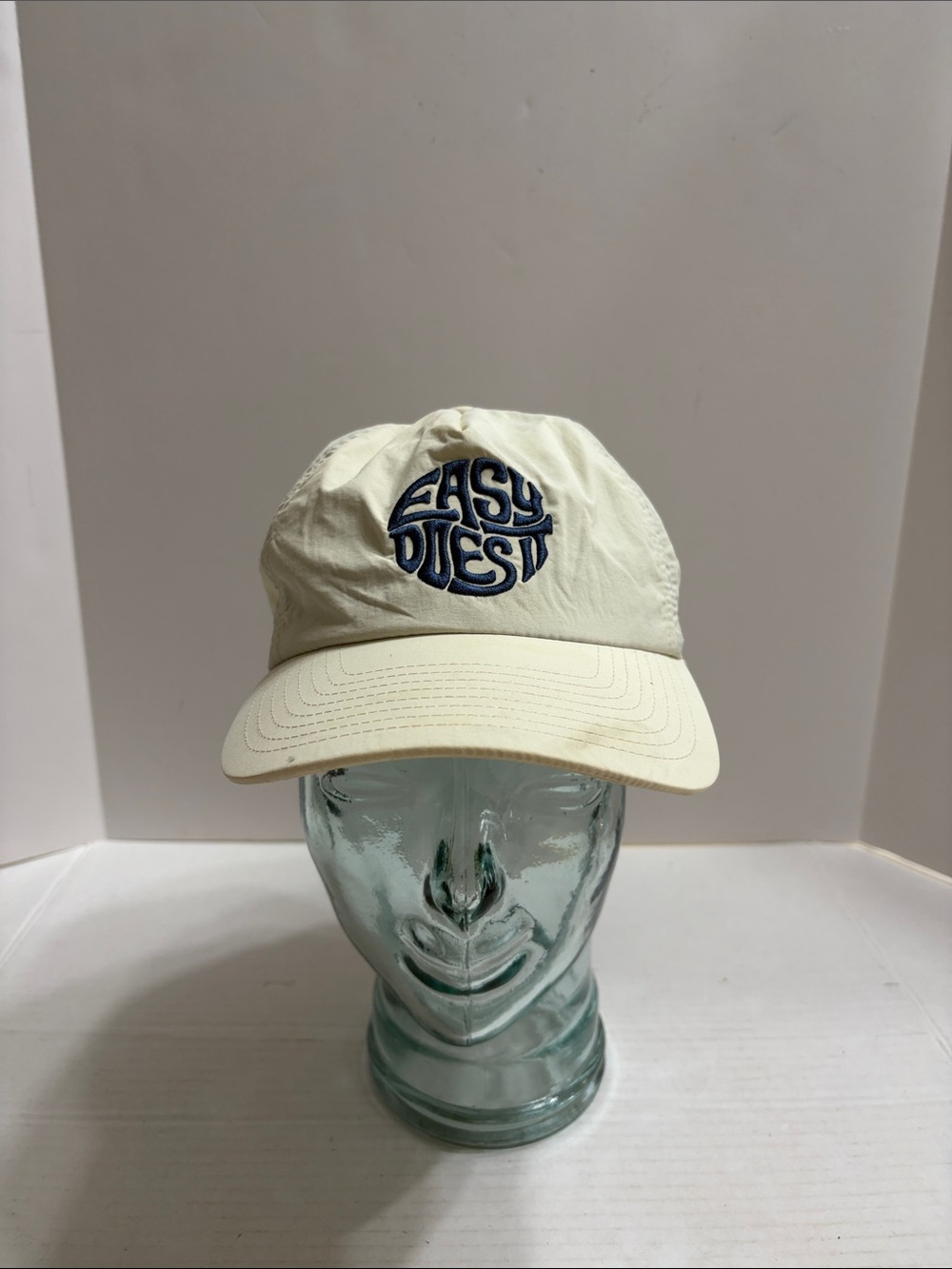 KatinCream Baseball Cap with Navy 'Easy Does It' Embroidery